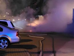 Pożar samochodu elektrycznego na ulicy Krzemienieckiej
