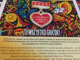 Złote serduszko WOŚP znów będzie licytowane w Opolu