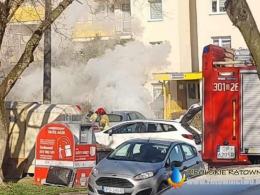 Pożar samochodu na ulicy Bielskiej w Opolu