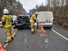 Zderzenie 5 samochodów na trasie Opole-Kluczbork na DK45