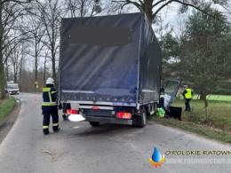 Groźnie wyglądający wypadek w Jasieniu - kierowca miał dużo szczęścia