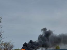 Pożar busa na autostradzie A4