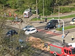 Kolizja samochodowa na ruchliwym skrzyżowaniu Opola
