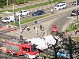 Kolizja samochodowa na ruchliwym skrzyżowaniu Opola