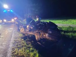 BMW wypadło z drogi między Kłodnicą a Januszkowicami.