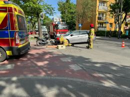 Kolizja na skrzyżowaniu ulic 1-go Maja i Jakuba Kani