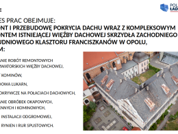 Miasto Opole pozyskało dotację na remont dachu klasztoru Franciszkanów