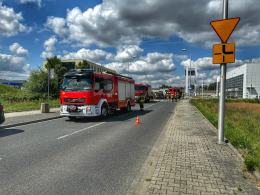 Kolizja drogowa na ulicy Technologicznej