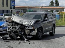 Kolizja drogowa na ulicy Technologicznej