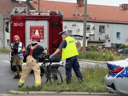 Zderzenie ciągnika z rowerzystką. Poszkodowana zabrana do szpitala
