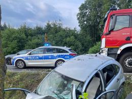 Wypadek na trasie Domaszowice-Gręboszów.  Kobieta zasnęła za kierownicą 