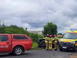 Wypadek na DK42 w Bukowie w powiecie namysłowskim. Trzy osoby w szpitalu