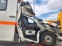 Wypadek karetki na autostradzie A4 w Katowicach