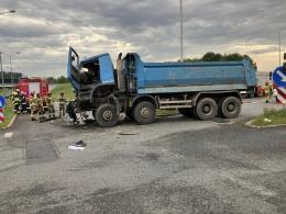 Zderzenie dwóch ciężarówek na A4 w kierunku Katowic