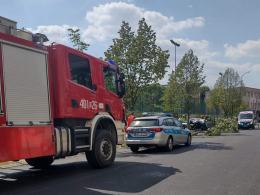 Stracił panowanie i wjechał na pas zieleni