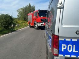 Groźnie wyglądający wypadek na trasie Wyszków Śląski - Konradowa