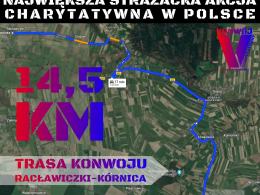 Dwukilometrowy sznur wozów strażackich na sygnale. Jechali dla Amelki