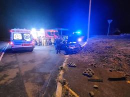 Wypadek osobówki w Polskiej Cerekwi