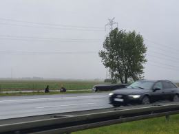 Dachowanie busa na A4 w kierunku Wrocławia