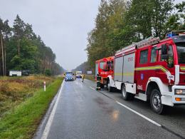 Karambol czterech pojazdów na DK45 w Trzebiszynie. Droga już przejezdna