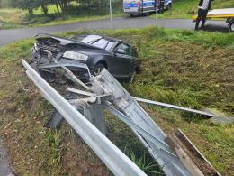 Audi A6 wpadło do rowu na DK46