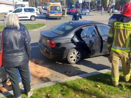 Zderzenie trzech samochodów na ul. Oleskiej - mandat dla sprawcy wypadku