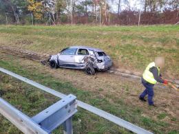 Wypadek na autostradzie A4. Lądował śmigłowiec LPR