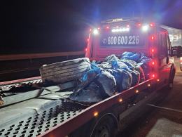 Zderzenie dwóch ciężarówek na autostradzie A4