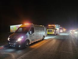 Zderzenie dwóch ciężarówek na autostradzie A4