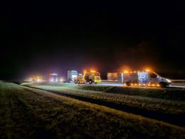 Zderzenie dwóch ciężarówek na autostradzie A4