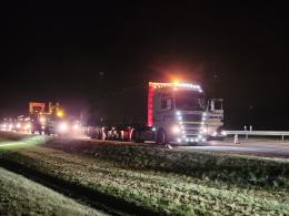 Zderzenie dwóch ciężarówek na autostradzie A4