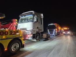 Zderzenie dwóch ciężarówek na autostradzie A4