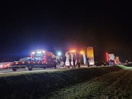 Zderzenie dwóch ciężarówek na autostradzie A4
