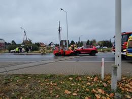 Czołowe zderzenie na ul. Częstochowskiej w Opolu