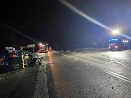 Zderzenie dwóch samochodów na DK11 w powiecie kluczborskim
