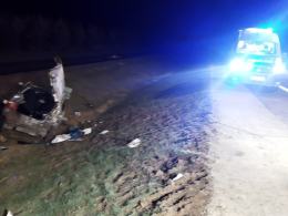 Dachowanie toyoty na DK46 w Schodni koło Ozimka