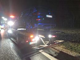 Dachowanie BMW na DK46 w Dąbrowie