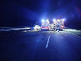 Wypadek na A4 - zderzenie czterech pojazdów, dwie osoby w szpitalu