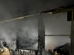 Pożar altany w Landzmierzu - interwencja straży pożarnej