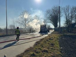 Pożar busa na ul. Popiełuszki w Opolu