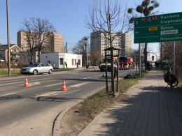 Zderzenie motocykla z samochodem osobowym na ul. Hallera w Opolu