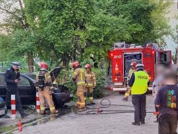 Pożar samochodu przy ul. Katowickiej w Opolu