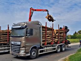 Przeciążony transport drewna zatrzymany przez Inspekcję Transportu Drogowego