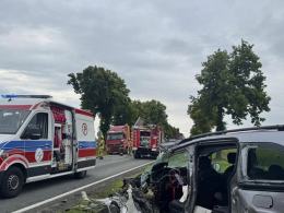 Wypadek na DK 11 w Krzywiźnie - trzy osoby w szpitalu