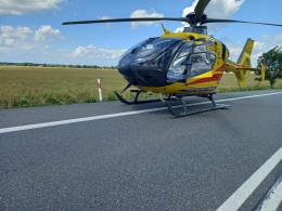 Zderzenie na DK46 pod Pakosławicami. Lądował LPR