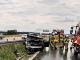 Kolizja na A4 w kierunku Wrocławia