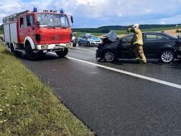 Kolizja na A4 w kierunku Wrocławia