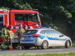 Kolizja czterech pojazdów na DK46 w Dębskiej Kuźni