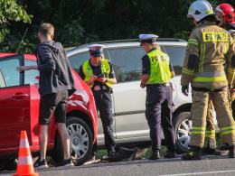 Kolizja czterech pojazdów na DK46 w Dębskiej Kuźni