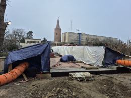Most Zamkowy pod zimową "pierzyną". Sprawdzamy, co dzieje się na budowie
